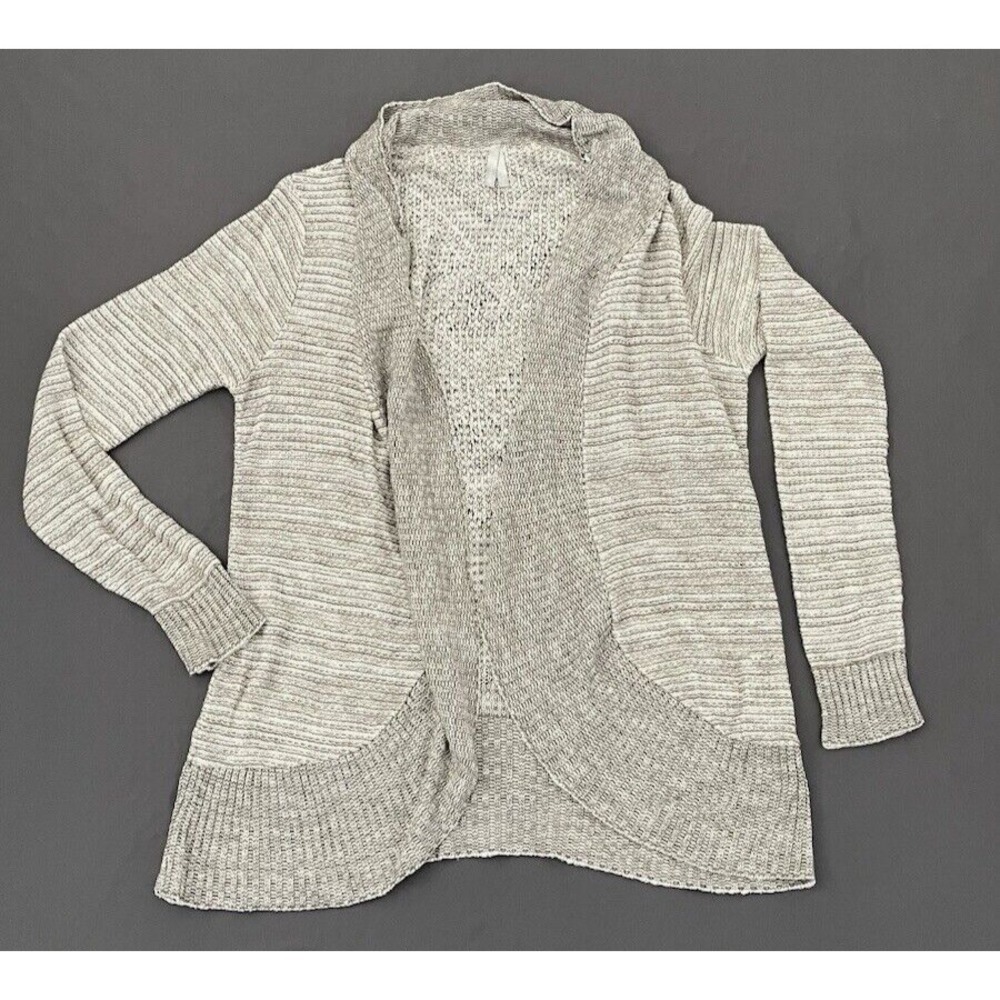 Vanity Womens Large Brown/ Gray Open Front Cardigan Sweater Knit Long Sleeve - Picture 5 of 10
